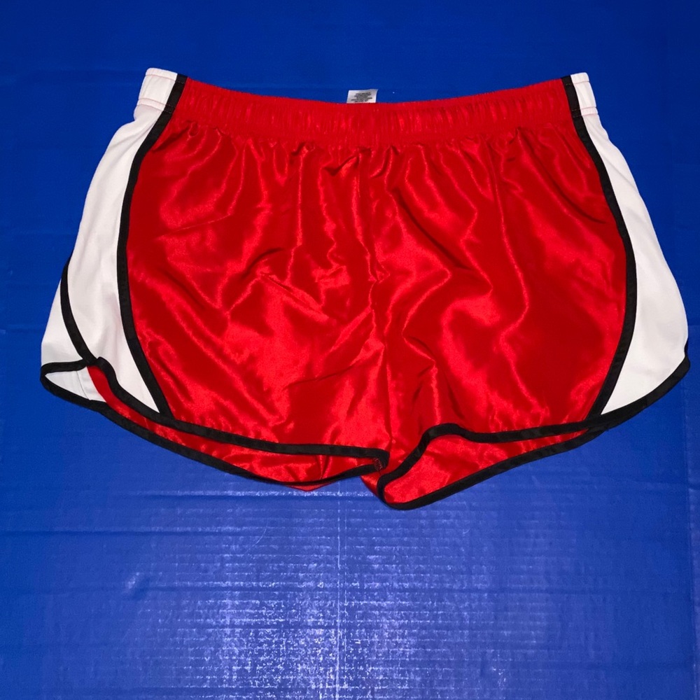 Red running shorts